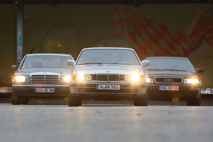 Audi V8 BMW 740i Mercedes 420 SE Frontansicht